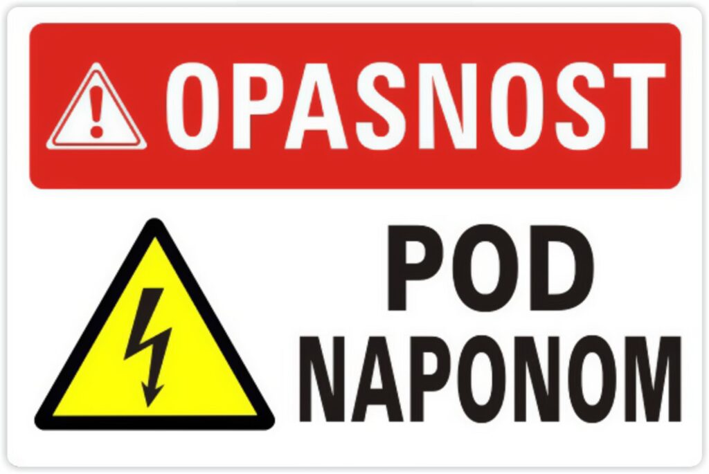 PVC nalepnice za električne instalacije - Upozorenja