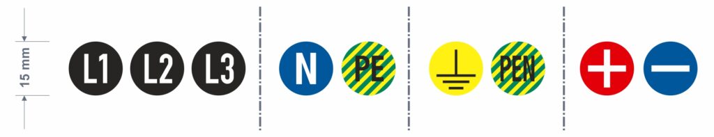 PVC nalepnice za električne instalacije - OZNAKE