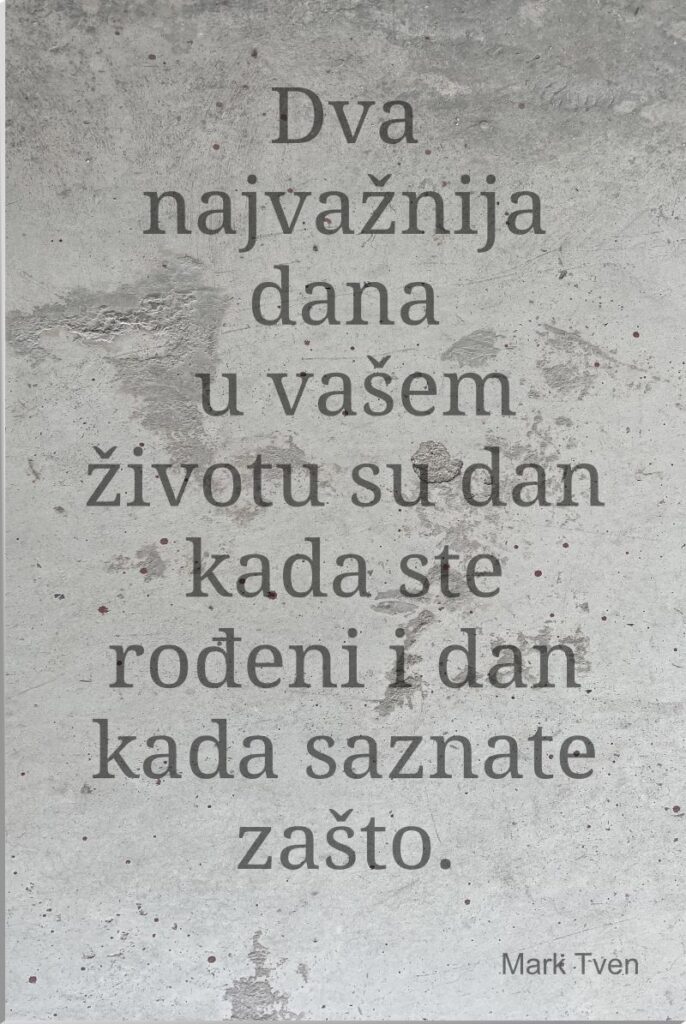 Štampa na slikarskom platnu navučena na blind ram - motiv citat Mark Tvena