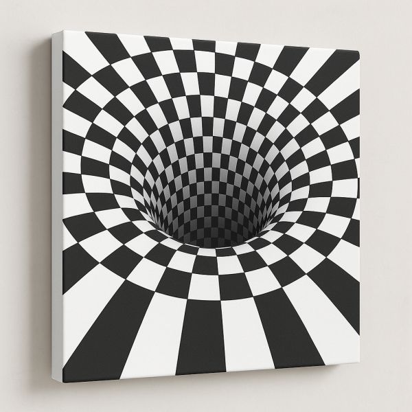 Crno-beli vortex na slikarskomplatnu