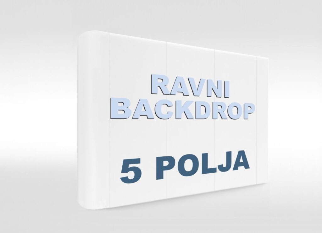Ravni backdrop (3x3), 5 polja, visina 230cm, sa štampom