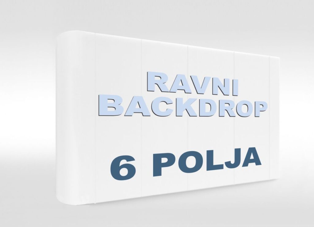 Ravni backdrop (3x4), 6 polja, visina 230cm, sa štampom