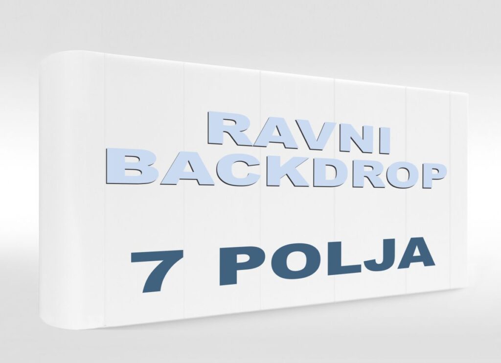 Ravni backdrop (3x5), 7 polja, visina 230cm, sa štampom