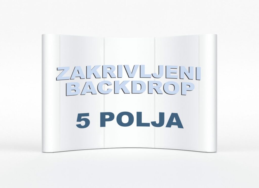 Zakrivljeni backdrop (3x3), 5 polja, visina 230cm, sa štampom