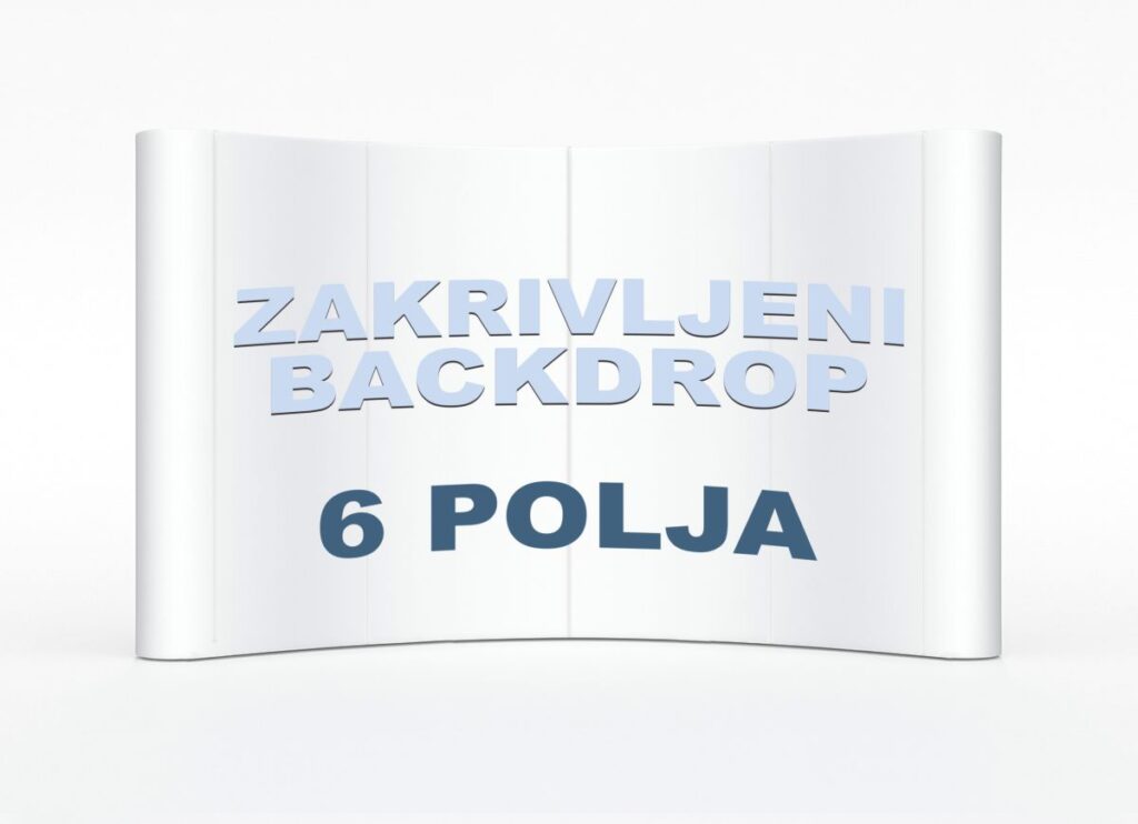 Zakrivljeni backdrop (3x4), 6 polja, visina 230cm, sa štampom