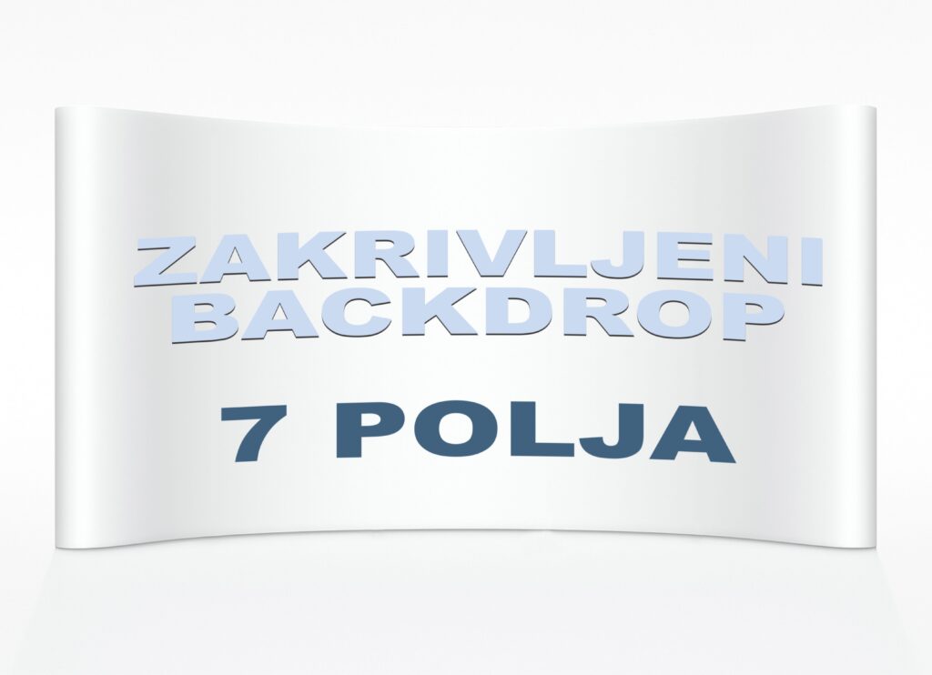 Zakrivljeni backdrop (3x5),7 polja, visina 230cm, sa štampom